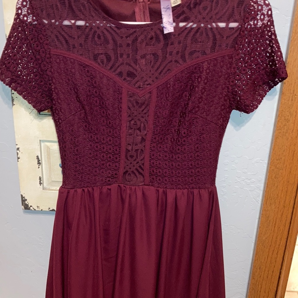 Red patterned dress